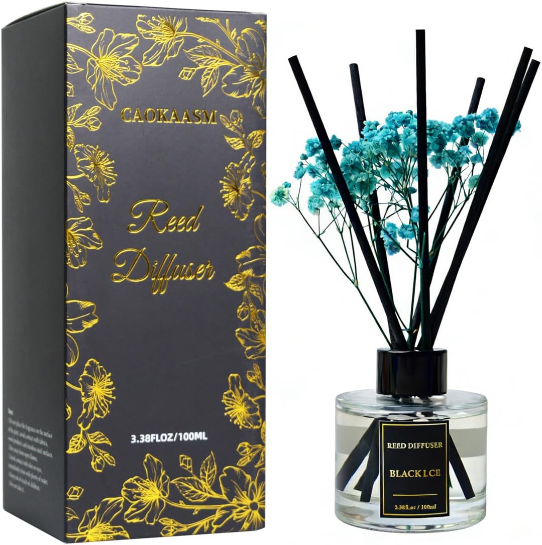 Reed Diffuser Set-Lemon Verbena Scent 3.38 fl oz,Scent Long | Fragrance Oil Diffuser with 6 Reed Sticks,Home & Bedroom Bathroom office Decor,(100ml),pretty appearance