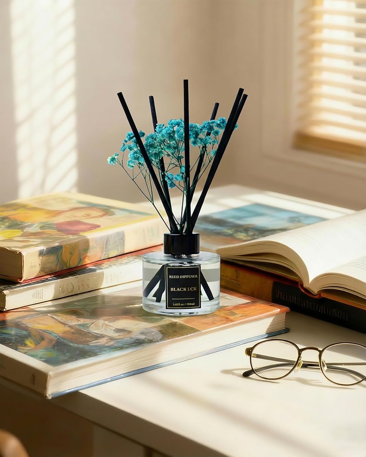 Reed Diffuser Set-Lemon Verbena Scent 3.38 fl oz,Scent Long | Fragrance Oil Diffuser with 6 Reed Sticks,Home & Bedroom Bathroom office Decor,(100ml),pretty appearance