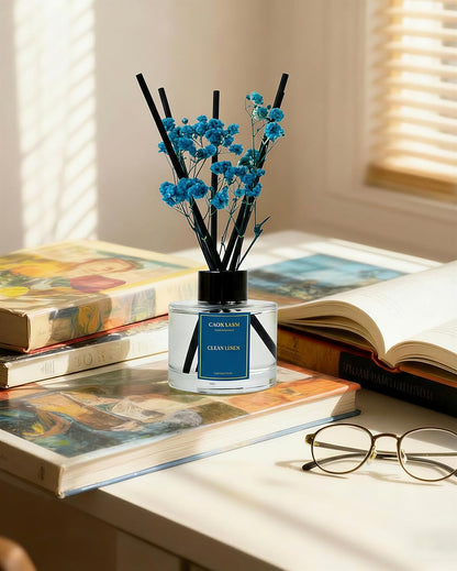 Reed Diffuser Set-Lemon Verbena Scent 3.38 fl oz,Scent Long | Fragrance Oil Diffuser with 6 Reed Sticks,Home & Bedroom Bathroom office Decor,(100ml),pretty appearance