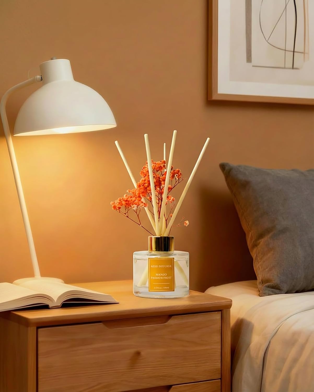 Reed Diffuser Set-Lemon Verbena Scent 3.38 fl oz,Scent Long | Fragrance Oil Diffuser with 6 Reed Sticks,Home & Bedroom Bathroom office Decor,(100ml),pretty appearance
