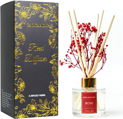 Reed Diffuser Set-Lemon Verbena Scent 3.38 fl oz,Scent Long | Fragrance Oil Diffuser with 6 Reed Sticks,Home & Bedroom Bathroom office Decor,(100ml),pretty appearance