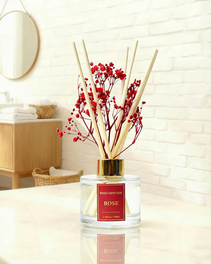 Reed Diffuser Set-Lemon Verbena Scent 3.38 fl oz,Scent Long | Fragrance Oil Diffuser with 6 Reed Sticks,Home & Bedroom Bathroom office Decor,(100ml),pretty appearance