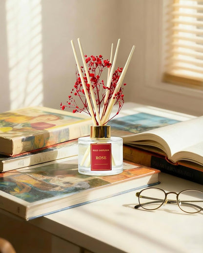 Reed Diffuser Set-Lemon Verbena Scent 3.38 fl oz,Scent Long | Fragrance Oil Diffuser with 6 Reed Sticks,Home & Bedroom Bathroom office Decor,(100ml),pretty appearance