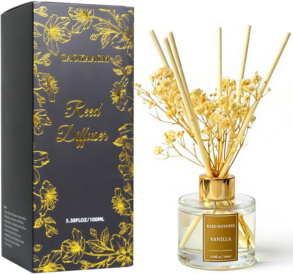 Reed Diffuser Set-Lemon Verbena Scent 3.38 fl oz,Scent Long | Fragrance Oil Diffuser with 6 Reed Sticks,Home & Bedroom Bathroom office Decor,(100ml),pretty appearance