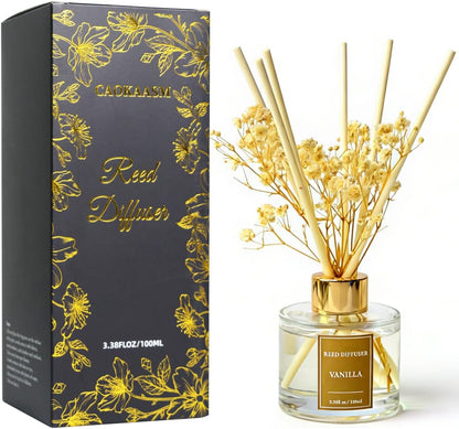 Reed Diffuser Set-Lemon Verbena Scent 3.38 fl oz,Scent Long | Fragrance Oil Diffuser with 6 Reed Sticks,Home & Bedroom Bathroom office Decor,(100ml),pretty appearance