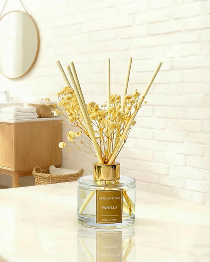 Reed Diffuser Set-Lemon Verbena Scent 3.38 fl oz,Scent Long | Fragrance Oil Diffuser with 6 Reed Sticks,Home & Bedroom Bathroom office Decor,(100ml),pretty appearance