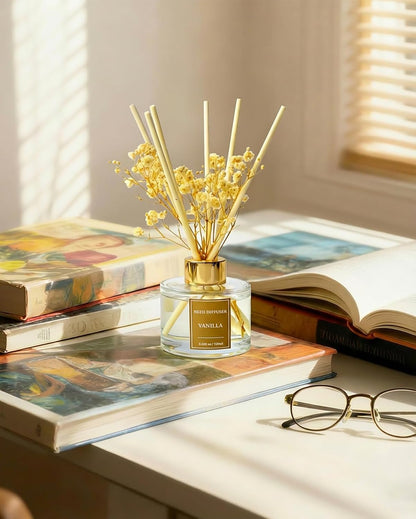 Reed Diffuser Set-Lemon Verbena Scent 3.38 fl oz,Scent Long | Fragrance Oil Diffuser with 6 Reed Sticks,Home & Bedroom Bathroom office Decor,(100ml),pretty appearance