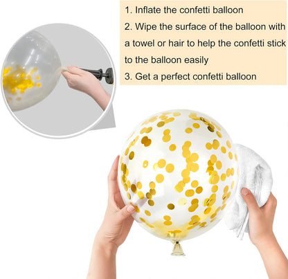 12 inches Yellow White Gold Confetti Balloons 60 Pack Pastel Yellow White Party Balloon for Sunflower Honeybee Theme Birthday Baby Shower Party Supplies