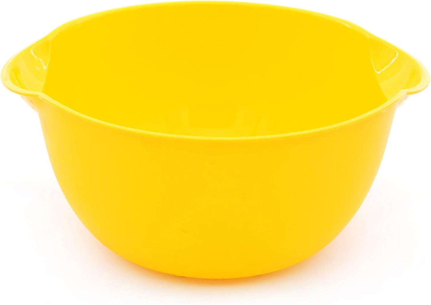 Home Mixing Bowl w/Colander (Large 4.5L, Yellow) - For Washing & Draining Fruits And Vegetables - Heavy Duty Plastic for Baking, Cooking Supplies - Dishwasher Safe