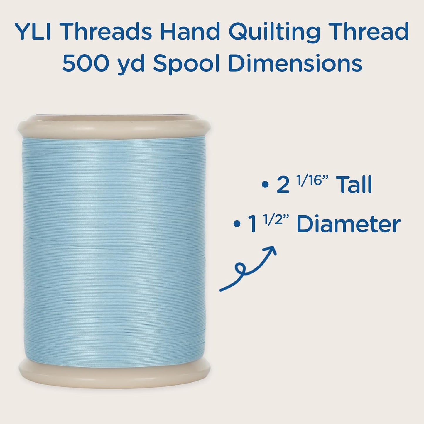 YLI Hand Quilting Thread - 100% Egyptian Cotton, Glazed, Strong & Tangle-Free, 500 yd. Spool - Gold