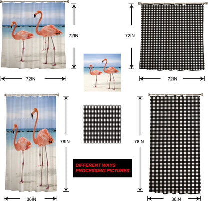 Happy Birthday Waterproof Shower Curtains Set - Standard 72 x 72 Inch, Yellow Celebration Black Backdrop Polyester Fabric Bathroom Curtain with 12 Hooks, Bathroom Accessories, 1 Panel
