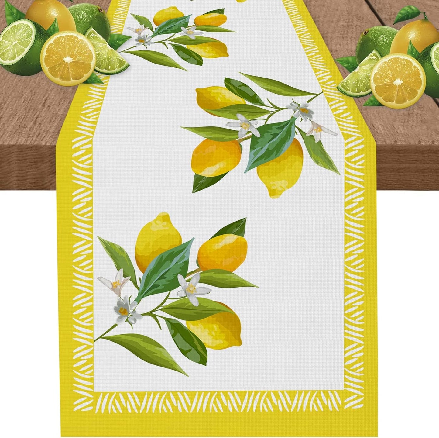 Summer Lemon Table Runner, Seasonal Fruit Kitchen Dining Table Decoration for Party Dinner Holidays Kitchen Spring/Summer 13 x 72 Inch