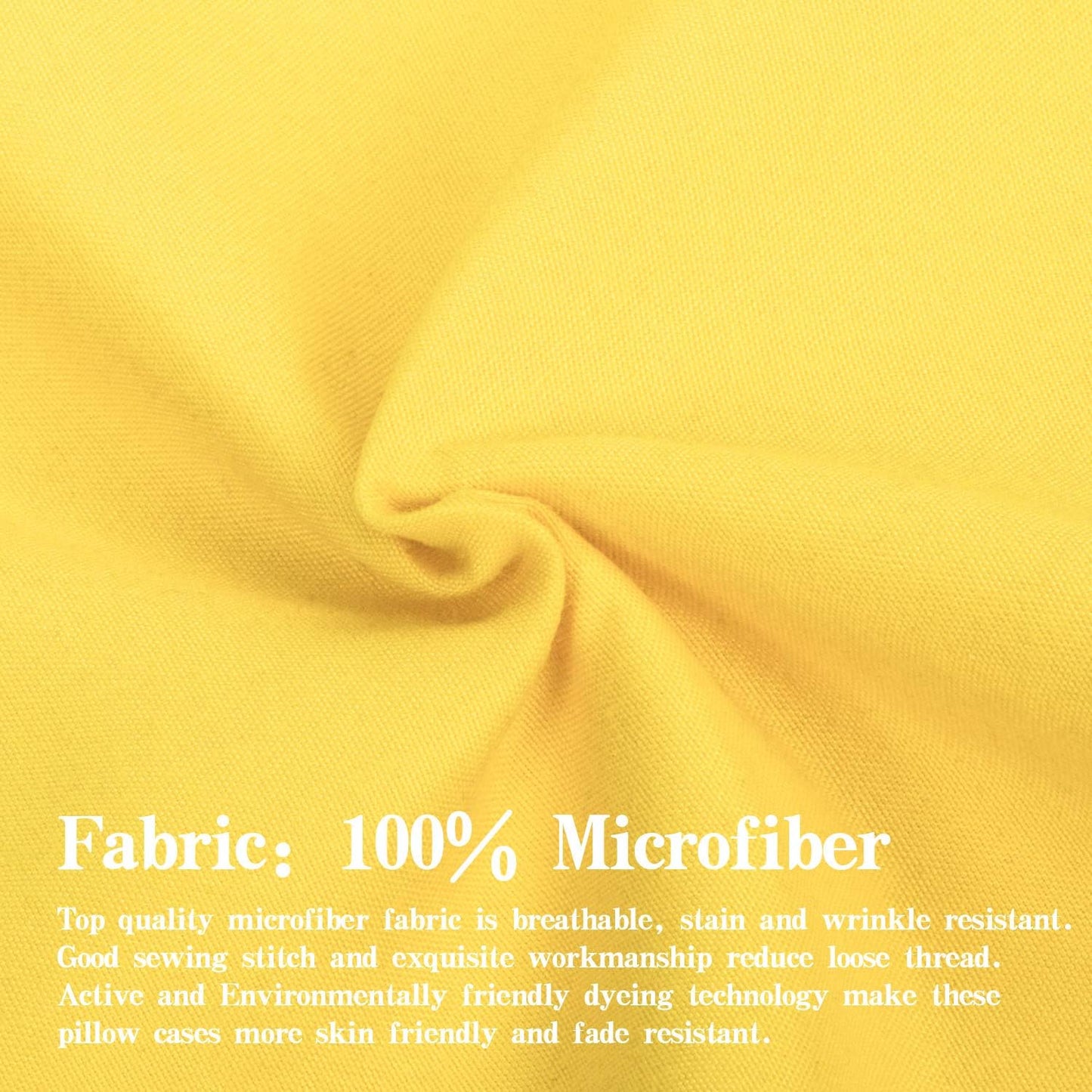 Twin Sheet Set - 3 Piece Breathable and Soft Sheets(1 Flat Sheet, 1 Fitted Sheet, 1 Pillowcase) - Easy Fit - Wrinkle Free and Comfy Sheets Set - White Sheet Set with Deep Pockets, Yellow