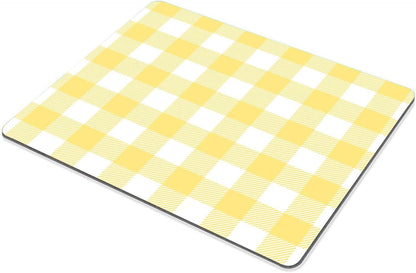 Lemon Yellow Gingham Check Pattern Customized Rectangle Non-Slip Rubber MousePads for Office Home Laptop, Computer Mouse Pad for Wireless Mouse, 9.5""x7.9""x0.12"" Inch(240mm x 200mm x 3mm)