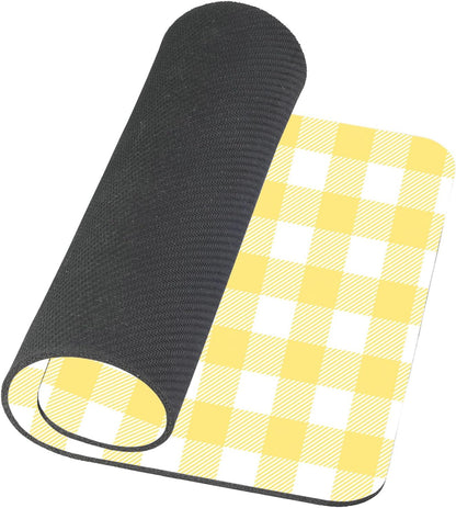 Lemon Yellow Gingham Check Pattern Customized Rectangle Non-Slip Rubber MousePads for Office Home Laptop, Computer Mouse Pad for Wireless Mouse, 9.5""x7.9""x0.12"" Inch(240mm x 200mm x 3mm)