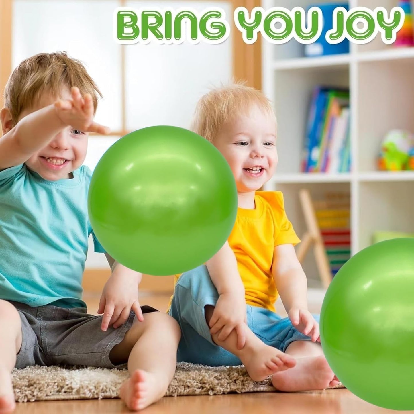 6 Pcs 6 Inch Inflatable Bouncy Balls, with 1 Hand Air Pump