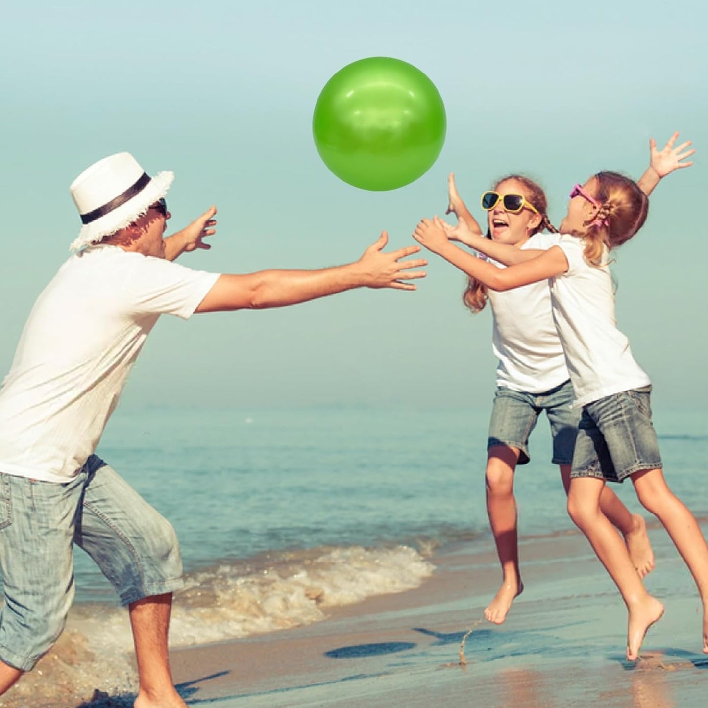 6 Pcs 6 Inch Inflatable Bouncy Balls, with 1 Hand Air Pump