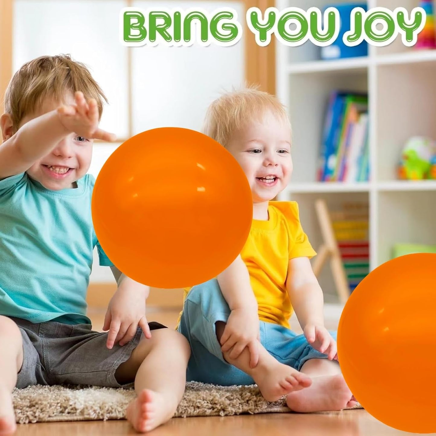 6 Pcs 6 Inch Inflatable Bouncy Balls, with 1 Hand Air Pump