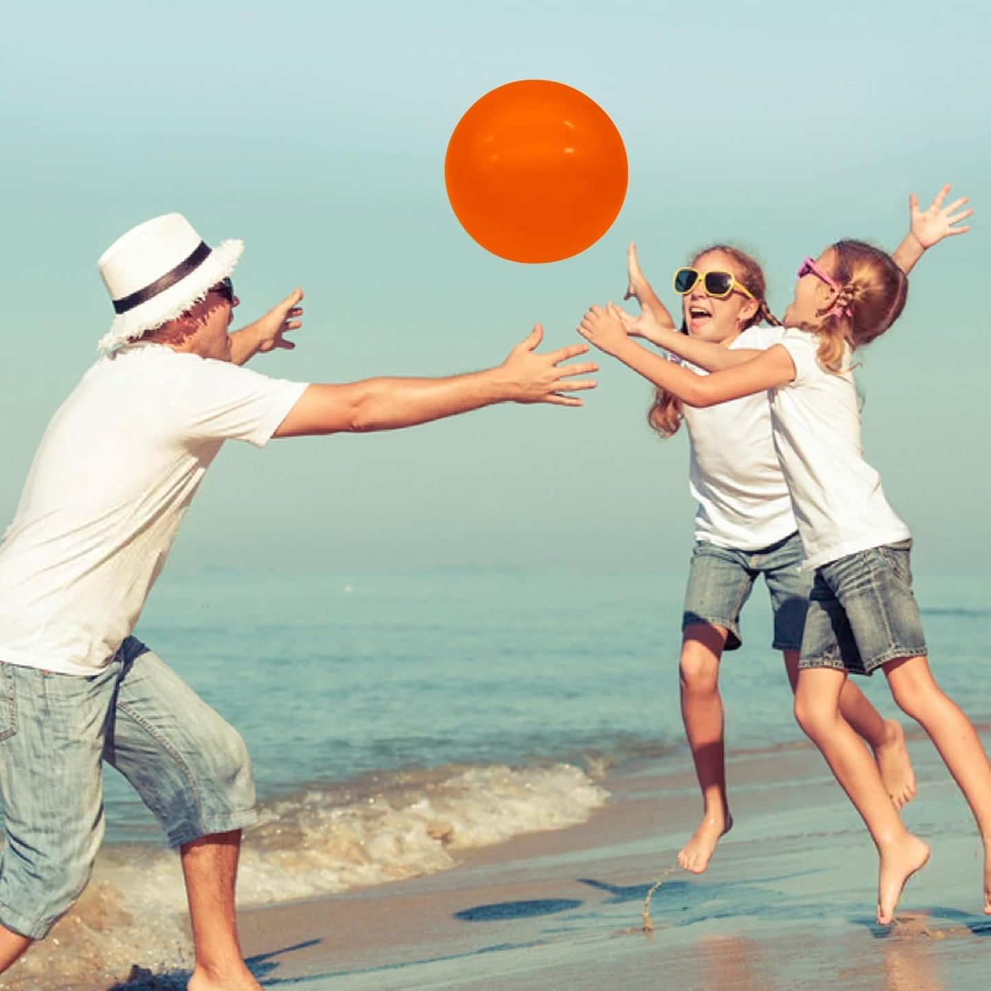 6 Pcs 6 Inch Inflatable Bouncy Balls, with 1 Hand Air Pump