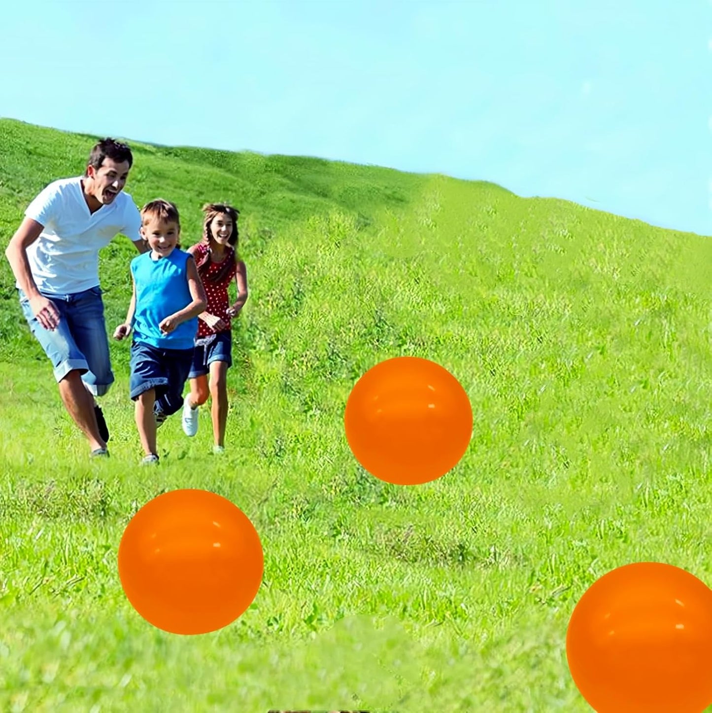 6 Pcs 6 Inch Inflatable Bouncy Balls, with 1 Hand Air Pump