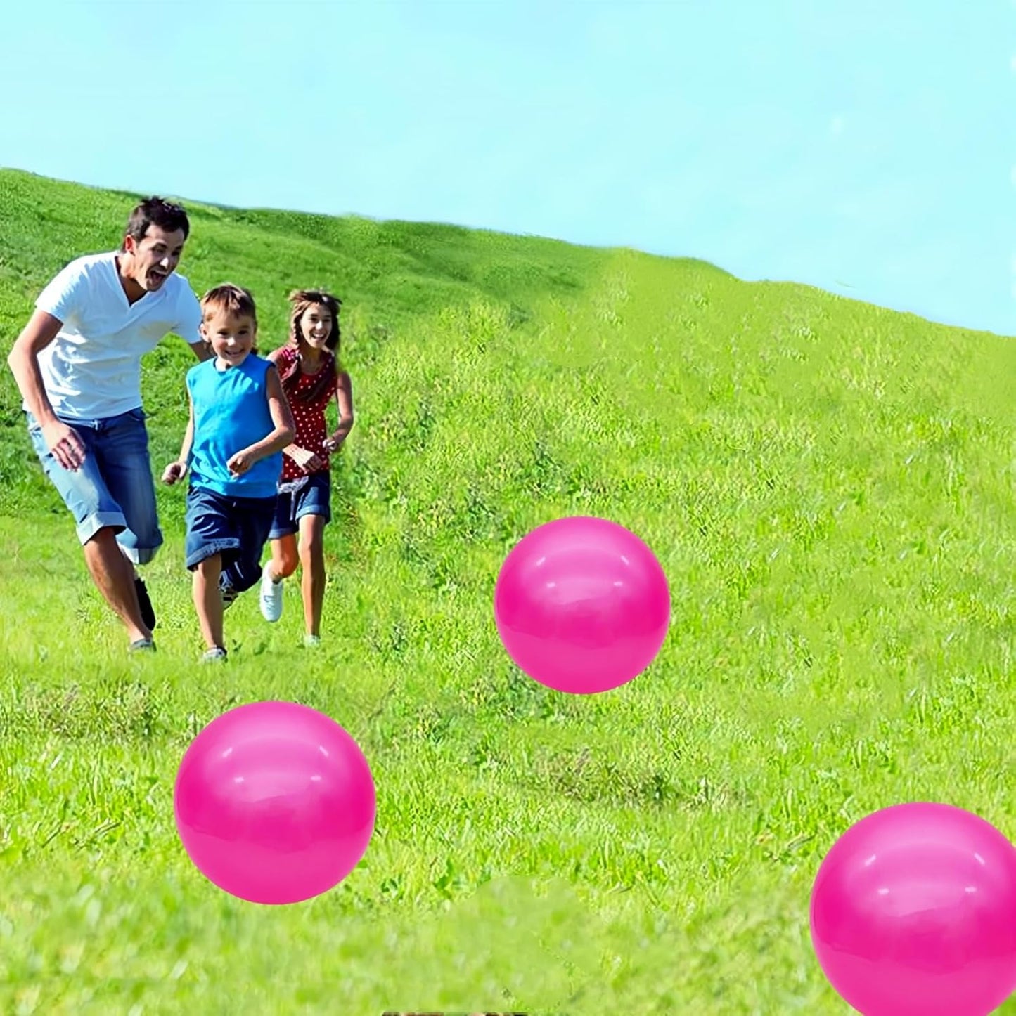 6 Pcs 6 Inch Inflatable Bouncy Balls, with 1 Hand Air Pump