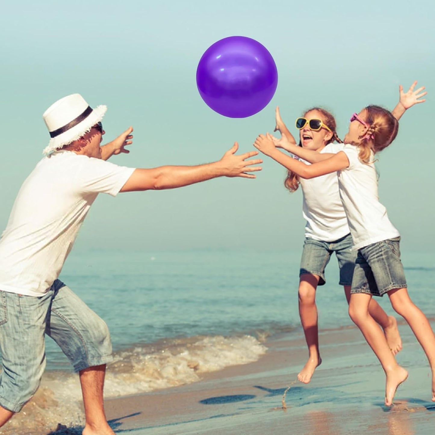 6 Pcs 6 Inch Inflatable Bouncy Balls, with 1 Hand Air Pump