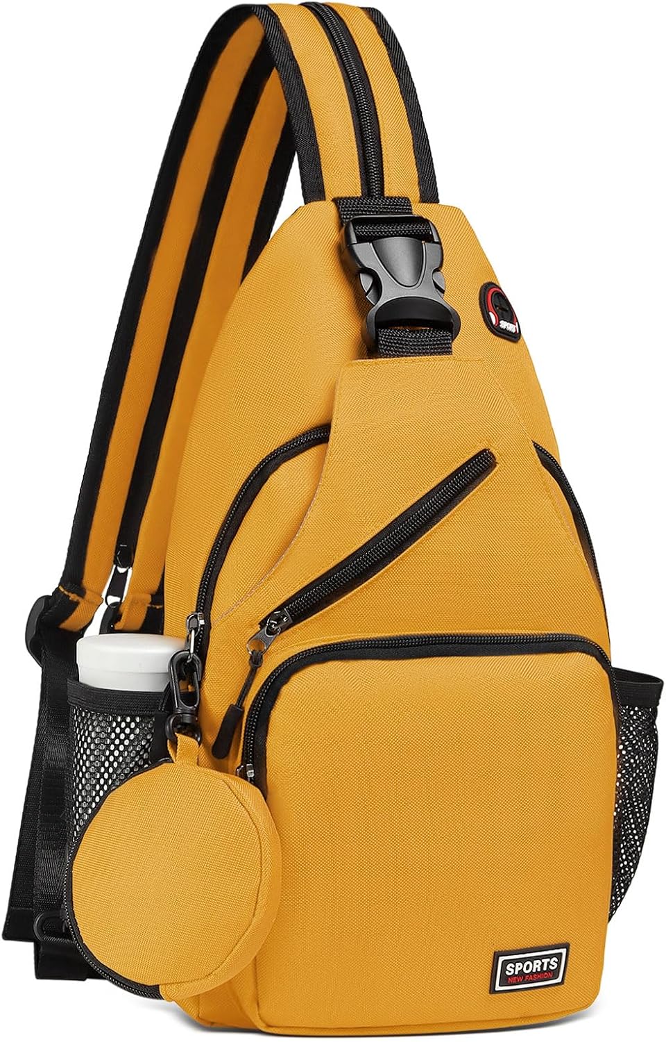 Small Sling Bag with Coin Pocket Fits for 11" Tablet, Yellow | Convertible Crossbody Mini Backpack with Headphone Jack Casual Pack for Women Men Travel Casual Hiking