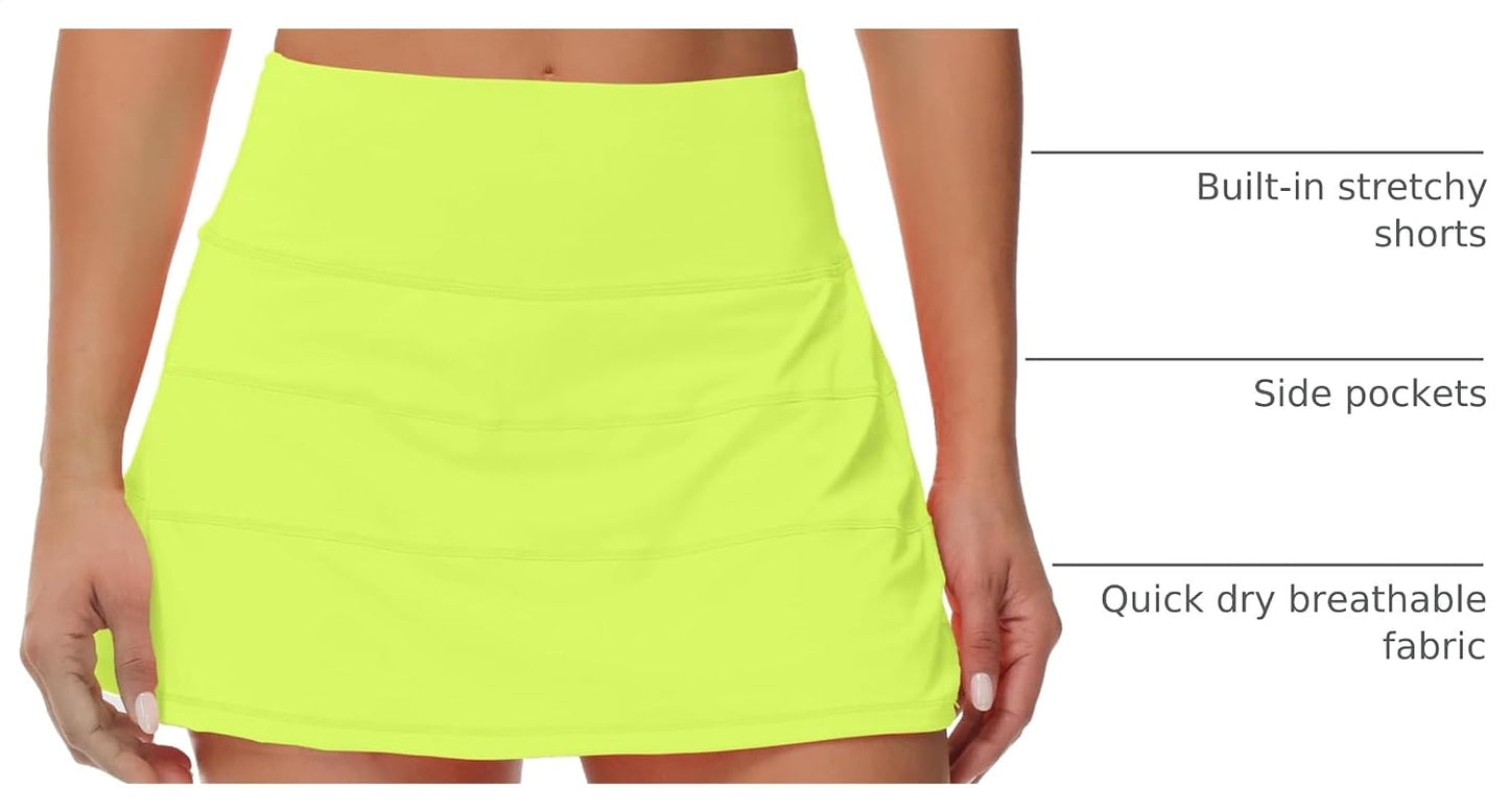 Pleated Tennis Skirt for Women with Pockets Women's High Waisted Athletic Golf Skorts Skirts Running Workout Shorts