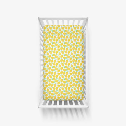 Baby Crib Sheets, Buttery Soft Viscose from Bamboo Crib Sheets for Boys & Girls, Toddler Bed Sheet, Mini Crib Mattress Sheet, Super Stretchy & Elasticized (Lemon)