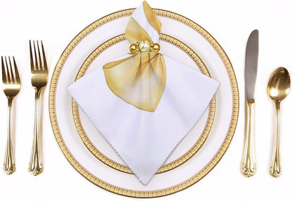 Watercolor Soft Yellow Bow Cloth Napkins Set of 6, Square Premium Reusable Washable Polyester Table Linen Napkin for Dinner Party