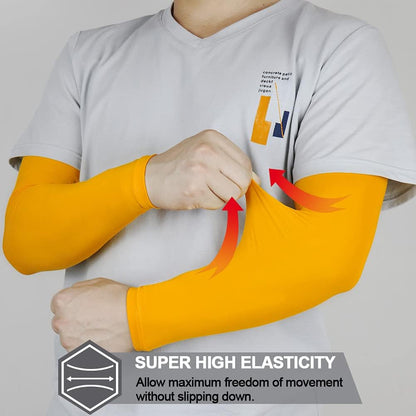 UV Protection Arm Sleeves for Men & Women, UPF 61+ Cooling Cover | Lightweight stretch comfort; color options; motorcycle, baseball, golf, cycling and gardening; washable coverage