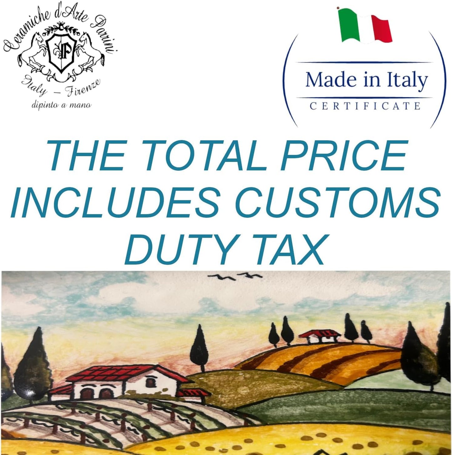 Italian Ceramic Art Cheese Tray Plate Appetizer Centerpieces Decorated Lemons Hand Painted Pottery Made in Italy Tuscan