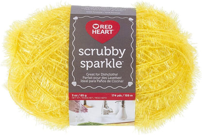 Scrubby Sparkle Yarn, Lemon
