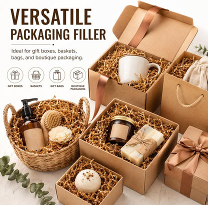 Yellow Crinkle Paper Filler - Shredded Paper, Gift Basket & Box Wrap | Confetti Stuffing for Christmas, Halloween, Thanksgiving, Valentine's Day, Easter, Mother's Day, Wedding, Birthday,5oz