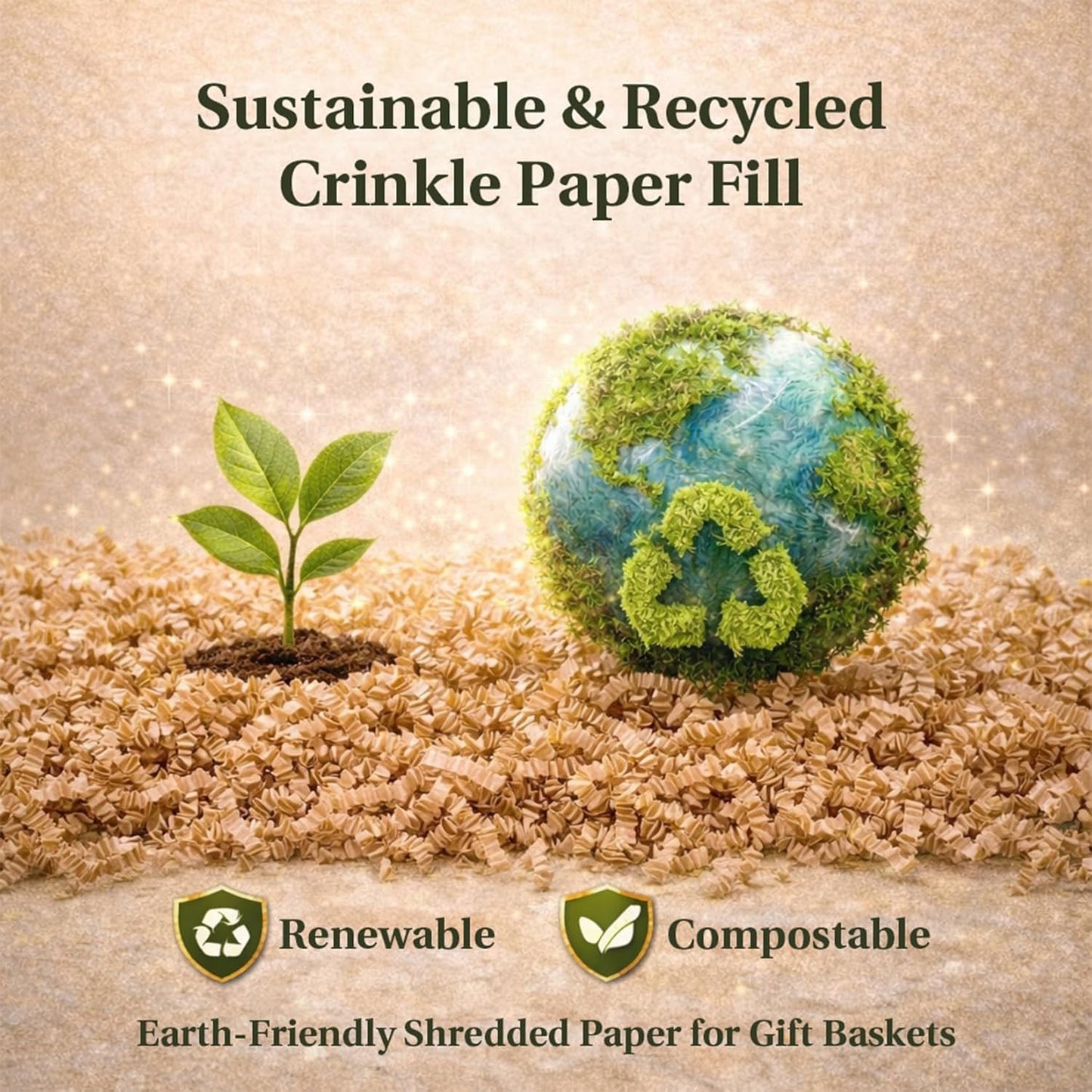 Yellow Crinkle Paper Filler - Shredded Paper, Gift Basket & Box Wrap | Confetti Stuffing for Christmas, Halloween, Thanksgiving, Valentine's Day, Easter, Mother's Day, Wedding, Birthday,5oz