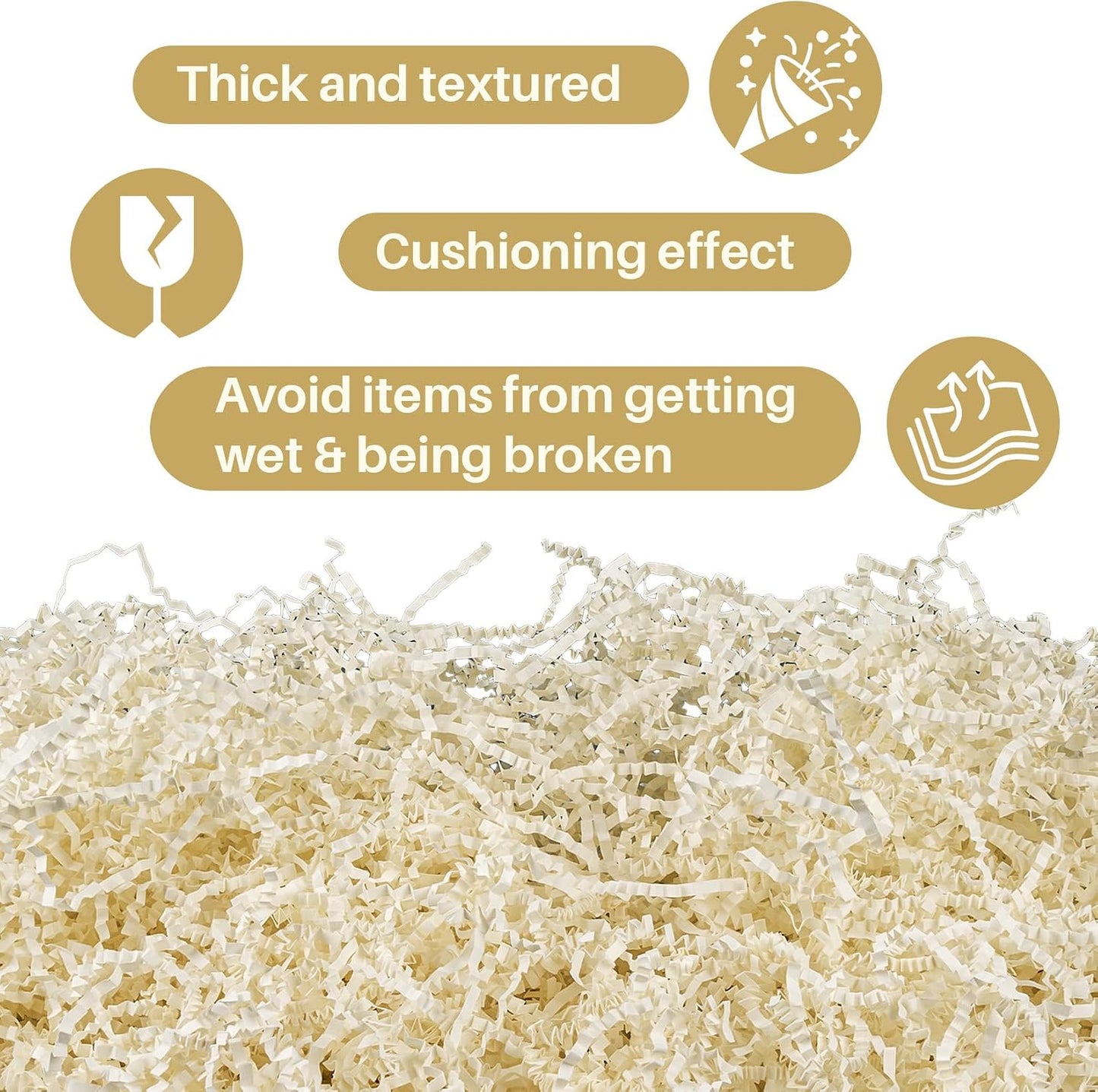Yellow Crinkle Paper Filler - Shredded Paper, Gift Basket & Box Wrap | Confetti Stuffing for Christmas, Halloween, Thanksgiving, Valentine's Day, Easter, Mother's Day, Wedding, Birthday,5oz