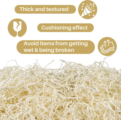 Yellow Crinkle Paper Filler - Shredded Paper, Gift Basket & Box Wrap | Confetti Stuffing for Christmas, Halloween, Thanksgiving, Valentine's Day, Easter, Mother's Day, Wedding, Birthday,5oz
