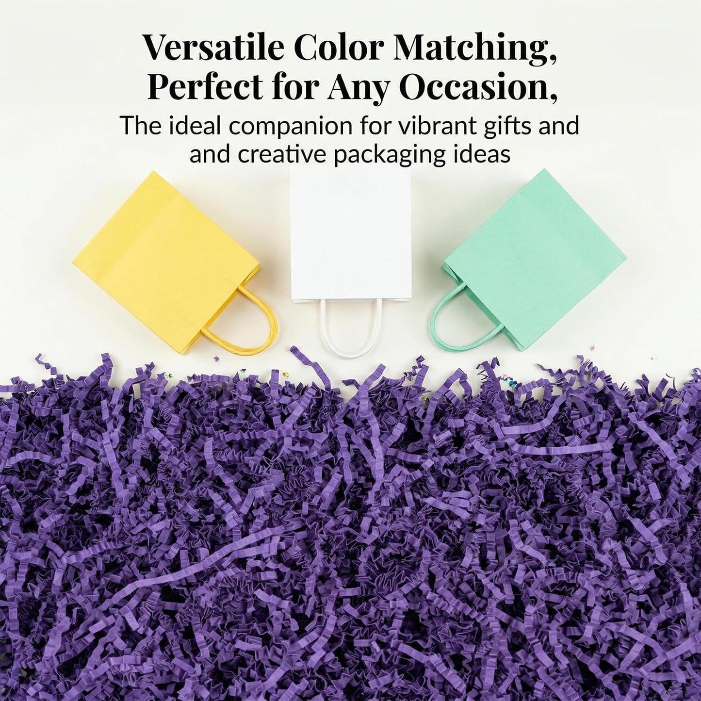 Yellow Crinkle Paper Filler - Shredded Paper, Gift Basket & Box Wrap | Confetti Stuffing for Christmas, Halloween, Thanksgiving, Valentine's Day, Easter, Mother's Day, Wedding, Birthday,5oz