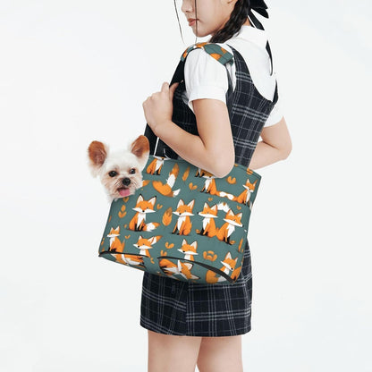 Yellow Fox Print Cat Carriers Pet Bag,Small Dog Purse Lightweight Puppy Carrier,for Small Pups Handbag Outdoor