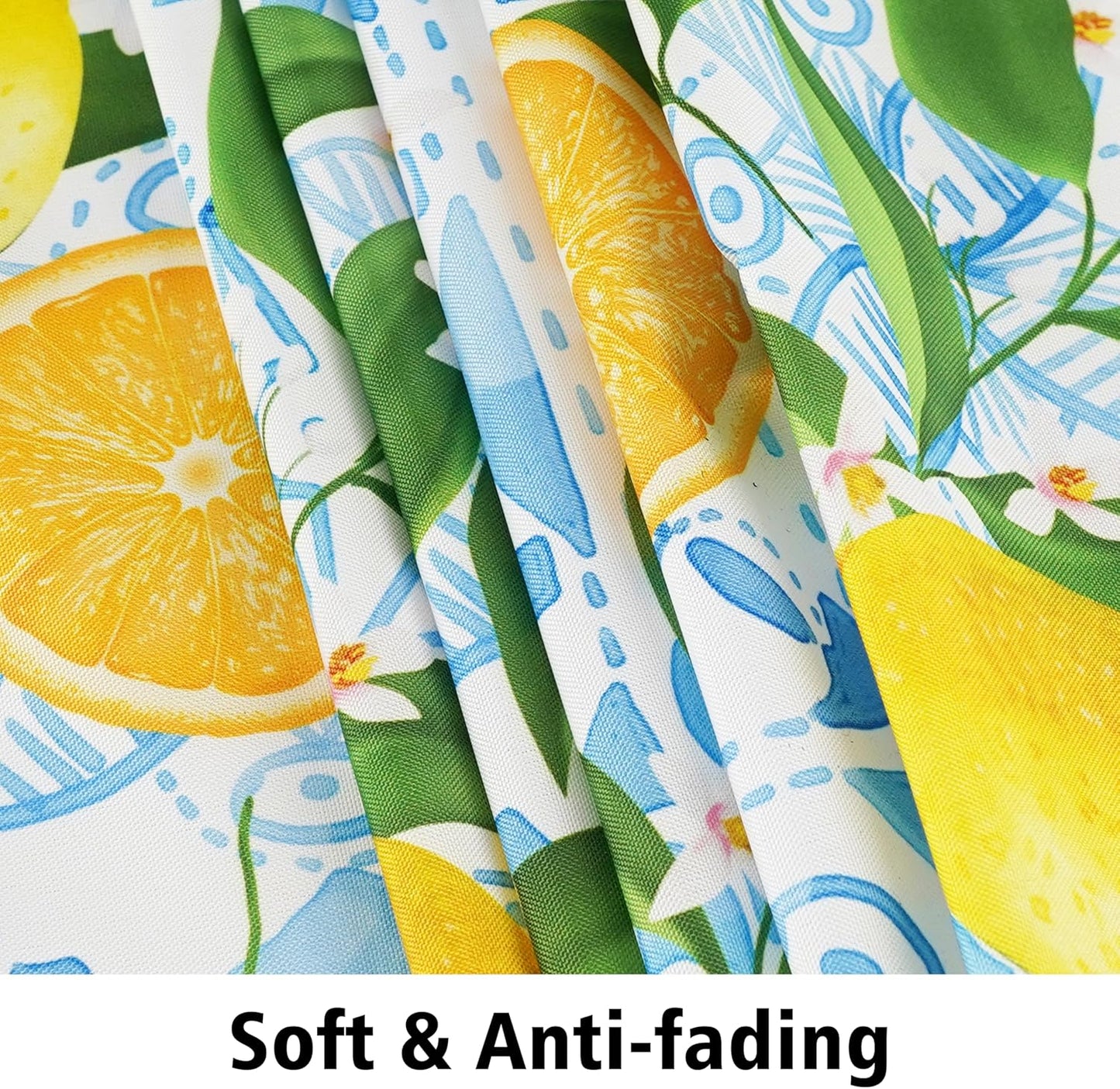 Outdoor Tablecloth with Umbrella Hole and Zipper, Rectangle Patio Table Covers for Spring/Summer, Machine Washable Outdoor Picnic Table Cloth (Lemon, 60" × 84" Rectangular)