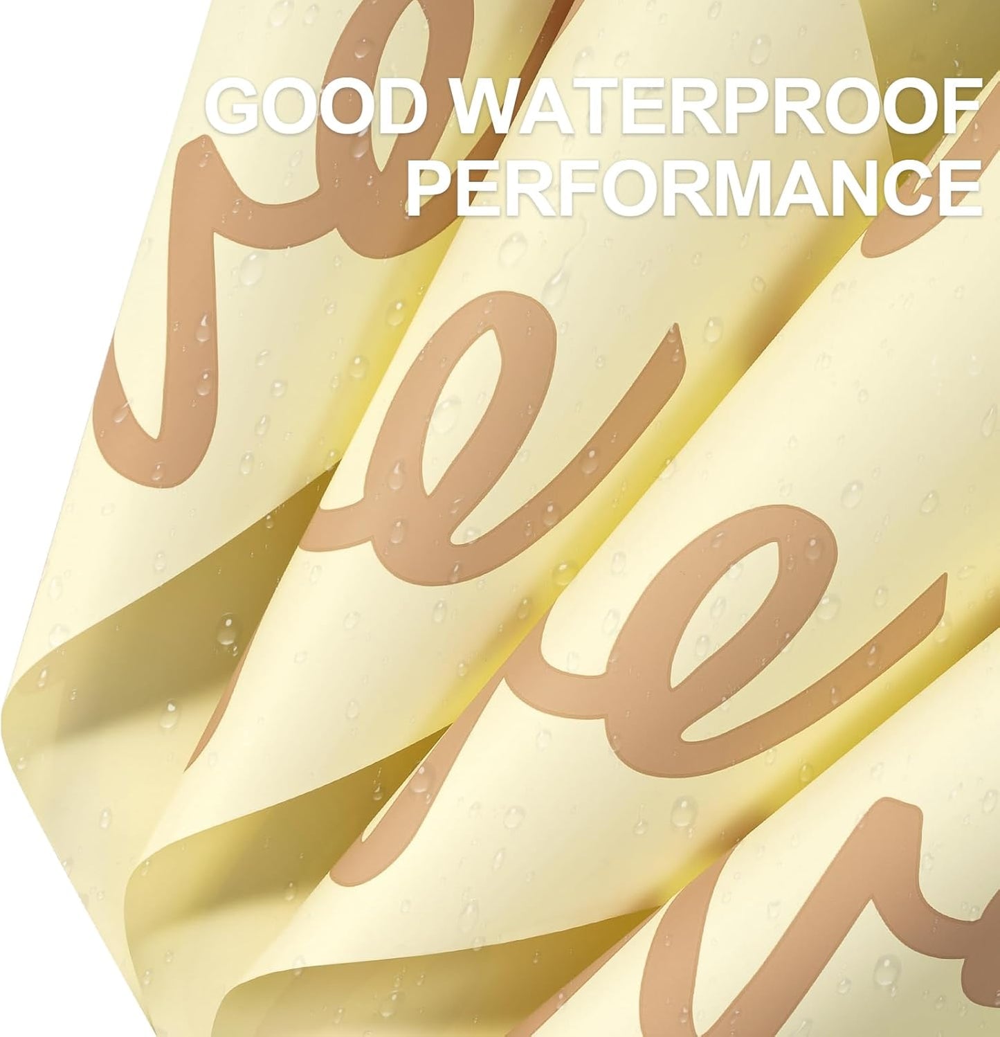 20 Sheets Flower Wrapping Paper - 22.4 x 22.4 inch Beige Yellow and Love Word Water-Resistant Floral Bouquet Wrapping Paper, Florist Supplies Packaging for Valentine's Day Wedding