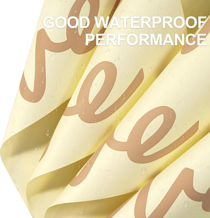 20 Sheets Flower Wrapping Paper - 22.4 x 22.4 inch Beige Yellow and Love Word Water-Resistant Floral Bouquet Wrapping Paper, Florist Supplies Packaging for Valentine's Day Wedding