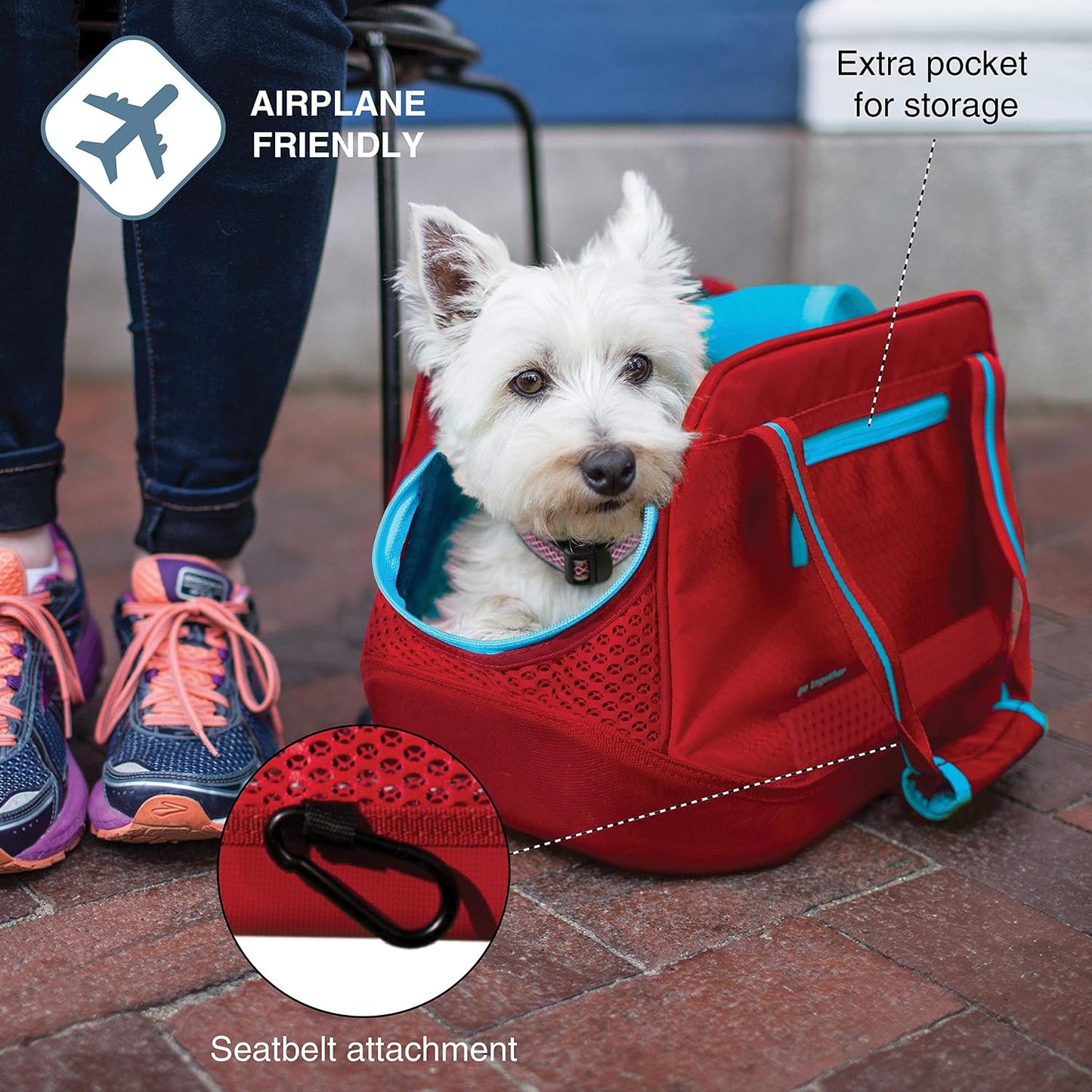 Explorer Dog Travel Carrier | Soft Sided Pet Carrier Bag | Duffle Bag Carrier for Dogs | Water-Resistant | Airline Compliant | For Cats & Small Dogs | Up t
