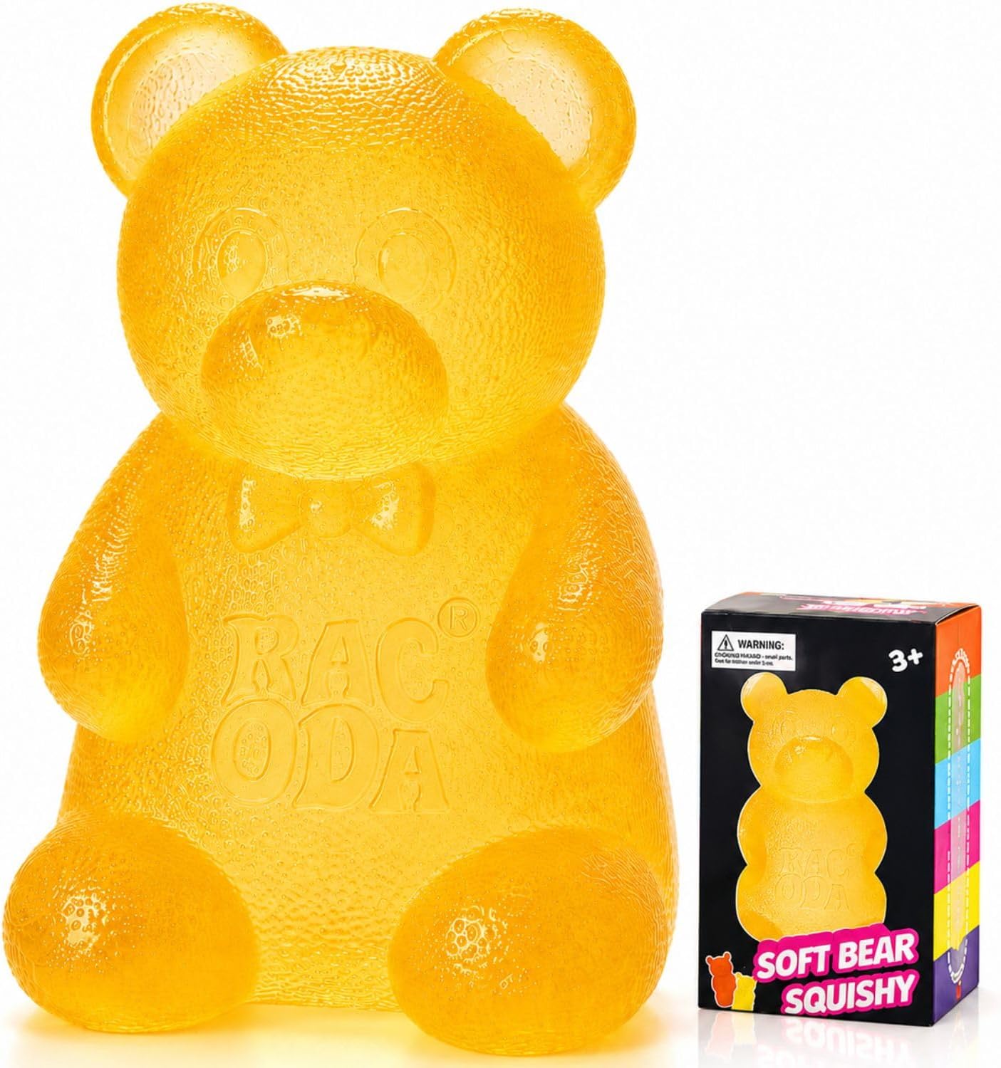 Gummy Bear Squishy Fidget ,Yellow Taba Squishy Bear Squeeze Toys | Pocket Size Non-Sticky Slow Rising Stress Ball for Anxiety Relief,Quiet Sensory Desk Toy for Kid Adult with Autism,Odor Free