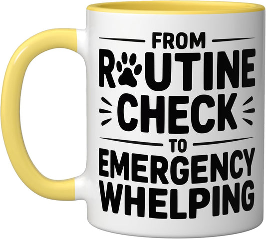 Veterinary Surgeon Veterinarian Pet Animal Care Ceramic Mug, Yellow/White, 11oz