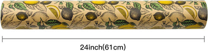 Kraft Wrapping Paper Roll - Lemon Design Great for Summer, Holiday and Special Occasion Wrap - 24 inches X 100 feet