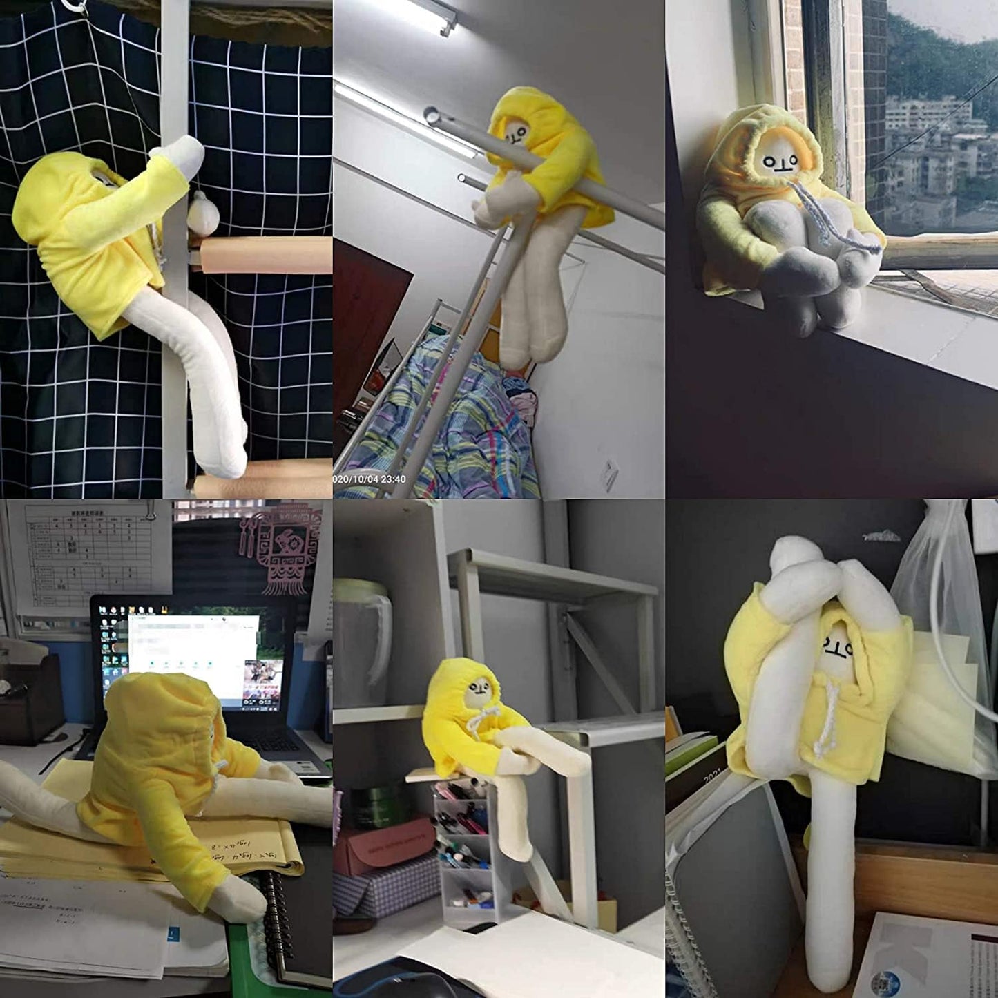 Plush Banana Man Toy, 16inch Weird Banana Man Doll with Magnet, Funny Poseable Decompression Toy Stuffed Animals Doll Gifts for Boys Girls Birthday Party Christmas(Yellow)