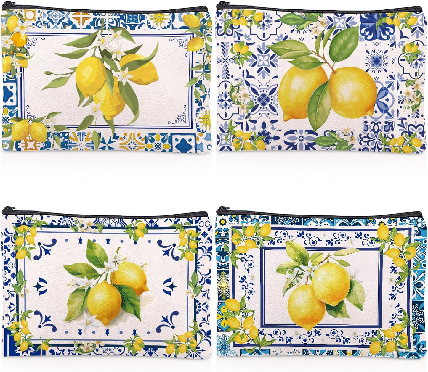 Sitsink Amalfi Coast Souvenir Makeup Bags - Italy Travel Gifts Lemon Themed Party Gifts Accessories Amalfi Coast Boho Cosmetic Bags for Women Bachelorette Besties Bridesmaid
