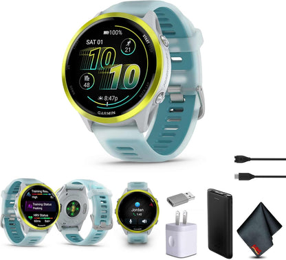 Forerunner 570 Smartwatch 47mm (Amp Yellow) with P-Bank Bundle | For Running, Training & Health | Wi-Fi | Men & Women + More