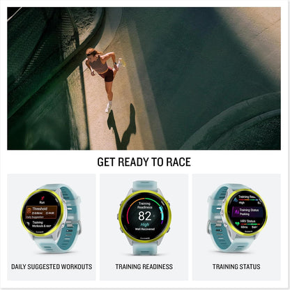 Forerunner 570 Smartwatch 47mm (Amp Yellow) with P-Bank Bundle | For Running, Training & Health | Wi-Fi | Men & Women + More